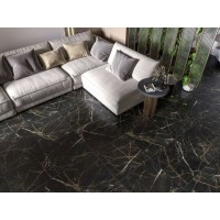 Плитка Golden Tile Marmo Perlanera черный 60x60 матовая, MPС520