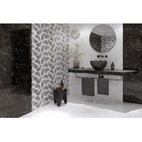 Плитка Golden Tile Nero E Bianco Leaf чорний 30x60, NBС161