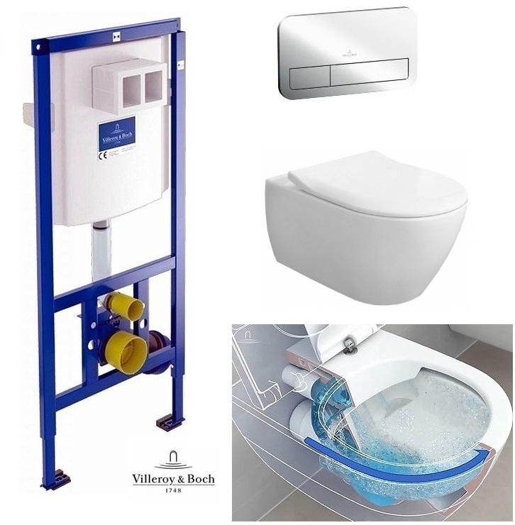 HR-BS50I（STEAM mate） Комплект Унітаз підвісний Villeroy & Boch SUBWAY 2.0 Direct Flush